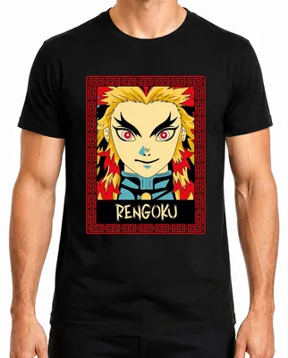 Produktbild von RENGOKU Kyojuro Demon Slayer Anime Flamme Geschenk Sammler Herren T-Shirt, Schwarz, XL