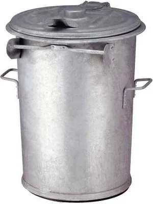 Produktbild von Feuerfeste runde Mülltonne aus Stahl | 90 Liter, HxØ 81x53cm | Verzinkter Stahl | Silber