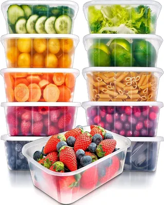 Produktbild von TRANKIELO® - 25 wiederverwendbare Kunststoff-Aufbewahrungsboxen, 1000 ml – luftdicht, BPA-frei, mikrowellengeeignet und spülmaschinenfest