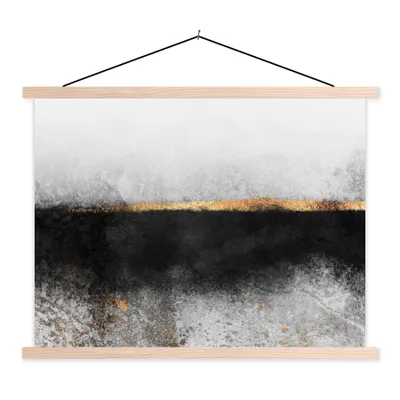 Produktbild von MuchoWow® Textilposter Gold - Abstrakt - Luxus 40x30 cm mit holzfarbenen Rahmen - Bilder