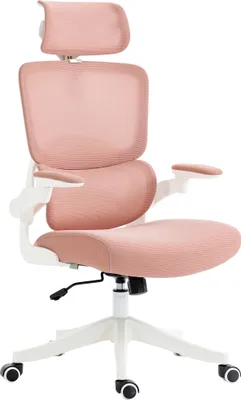 Produktbild von Vinsetto Bürostuhl mit Wippfunktion, Schreibtischstuhl, höhenverstellbarer Computerstuhl, Drehstuhl, PC Stuhl bis 120 kg belastbar, für Arbeitszimmer, Mesh, Rosa, 62 x 58 x 120-133 cm