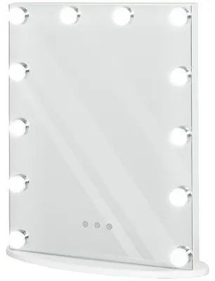 Produktbild von Hollywood-Schminkspiegel, Touchscreen-Spiegel mit 12 einstellbaren LED-Leuchten, 41,5 x 13,5 x 51 cm, Wei?