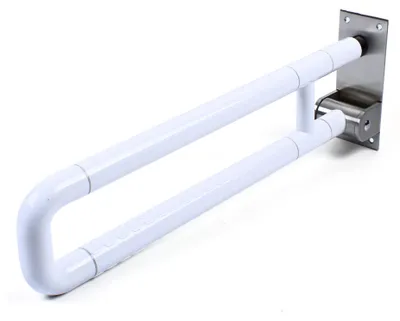 Obrázek produktu pro Madlo na toaletu, nerezová ocel, sklopné, rozměry 600 x 80 x 200 mm, nosnost 300 kg, hmotnost 2,7 kg
