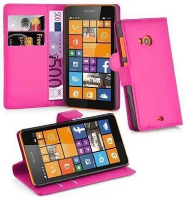 Produktbild von Cadorabo Hülle für Nokia Lumia 535 Schutz Hülle in Pink Handyhülle Etui Case Cover Magnetverschluss