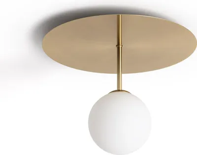 Produktbild von LED-Deckenleuchte aus Metall und Glas Moonlight Brass Gold