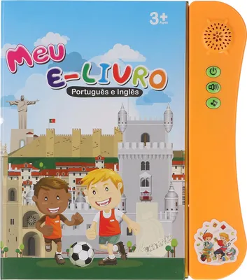Zdjęcie produktu dla Portugiesisches englisches Soundbuch für zweisprachige Kinder Alphabet Zahlen Tiere Obst Gemüse Bildungslesen Orange