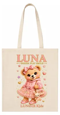 Image de Sac en tissu naturel – Sac en coton avec motif enfant – LUNØIR ©
