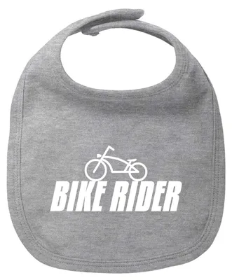 Produktbild von Huuraa Baby Lätzchen Bike Rider Fahrrad Heather Grey Klettverschluss  Baumwolle Latz Geschenkidee
