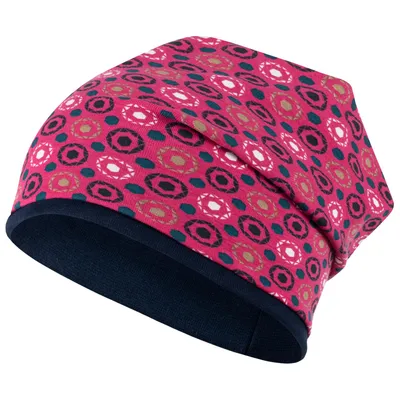 Produktbild von Mädchen Mütze Beanie Übergangsmütze Herzen, Punkte Allover-Print, Pink-Blau, Gr. 50-52