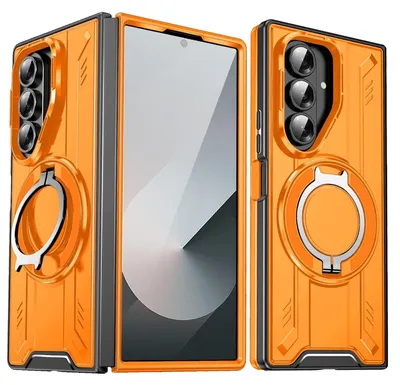 Produktbild von Für Samsung Galaxy Z Fold7 5G MagSafe 360 Grad Magnetischer Ringhalter Schutz Hülle Orange