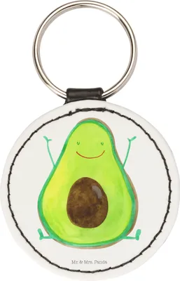 Produktbild von Mr. & Mrs. Panda Schlüsselanhänger Avocado Glücklich - Weiß - Geschenk, Anhänger, Freude, klein, edel, Frucht, Gesund, Taschenanhänger, Chaos, schlüssel