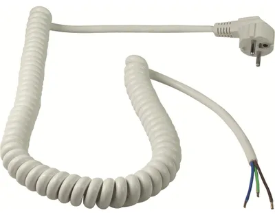 Zdjęcie produktu dla Kabel spiralny połączeniowy AS SCHWABE, 4 m, 3x1,5 mm², biały, otwarty koniec