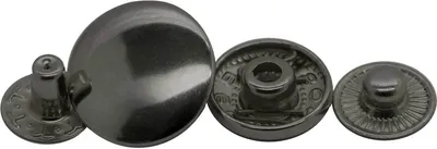 50 Stk Druckknopf Set rund S-Feder Verschlüsse Schnappknopf Metall Größen 15mm anthrazit