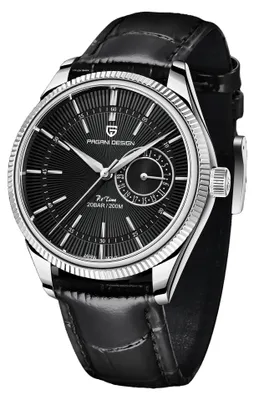 Immagine prodotto di Orologio da uomo Pagani Design Claviole, movimento al quarzo, cinturino in vera pelle, nero/argento
