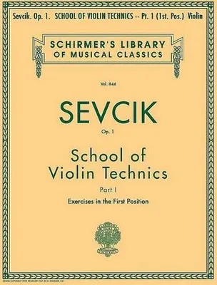 Obrázok produktu pre Sevcik - School of Violin Technics Op. 1 Book 1 Violin Method Sheet Music Instructional Songbook for Beginner and Intermediate Violinists Schirmer Library of Classics Volume 844