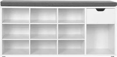 Produktbild von CALICOSY -  Schuhaufbewahrungsbank weiß 10 Nischen 1 Schublade