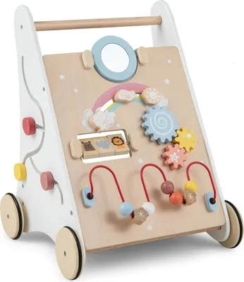 Produktbild von Lauflernwagen Holz, 7-in-1 Lauflernhilfe ab 1 Jahr, mit Spiel- und Lernbereich