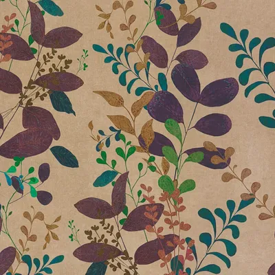 Produktbild von Profhome 791867-GU Landhaus Tapete Floral braun lila türkis ocker-braun 5,33 m2