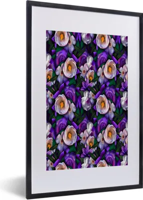 Produktbild von MuchoWow® MuchoWow® Gerahmtes Poster Blumen - Anemone - Rose 40x60 cm - Poster mit zchwarzem Bilderrahmen - Poster in Rahmen