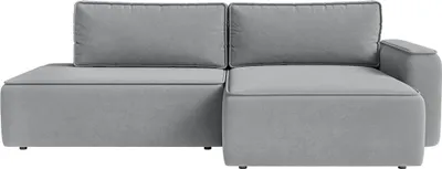 Produktbild von FEDVE Ecksofa Sarro aus Velvet mit Schlaffunktion, Hellgrau