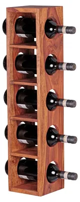 Produktbild von Weinregal >MUMBAI< in Sheesham, Massivholz - 15x70x15cm (BxHxT)