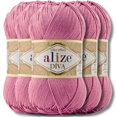 Produktbild von Alize 5x 100g Diva Wolle, Uni, Häkeln, Stricken (178)