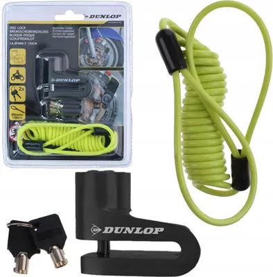 Zdjęcie produktu dla Zabezpieczenie Blokada Na Tarczę Hamulcową Dunlop Z Linką Motor Skuter