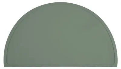 Produktbild von Relaxdays Platzdeckchen Kinder, Halbkreis, rutschfest, abwaschbar, Tisch Silikonmatte Baby, BxT: 41,5x24 cm, dunkelgrün