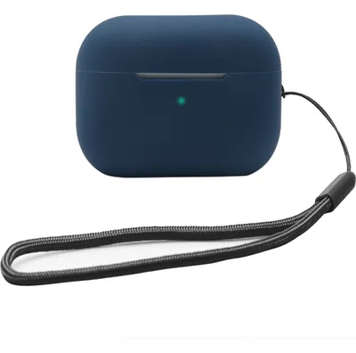 Produktbild von Mobigear Lanyard Apple AirPods Pro 2 Hülle Flexibles Silikon - Dunkelblau