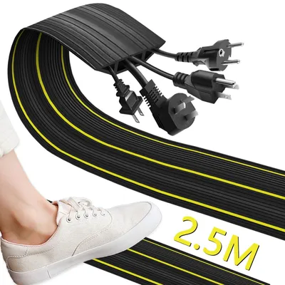 Kabelschutz 2,5 m, Gummi, 3 Kanäle, für Boden, Garage, Außenbereich