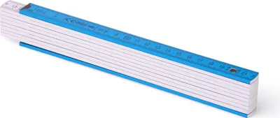 Obrázek produktu pro Metrie, skládací metr Block-52, bílo-světlemodrý, kalené ocelové spoje, 2 m