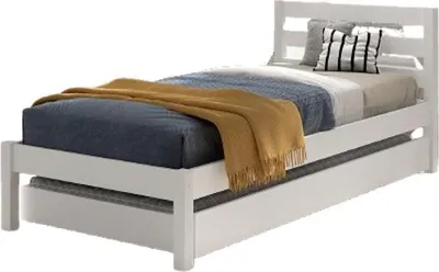 Produktbild von FURNLUX Kids Einzelbett Pino Weiss 90x200cm / Hauptfarbe: Weiß / Abmessungen: 98 x 211 x 85 cm