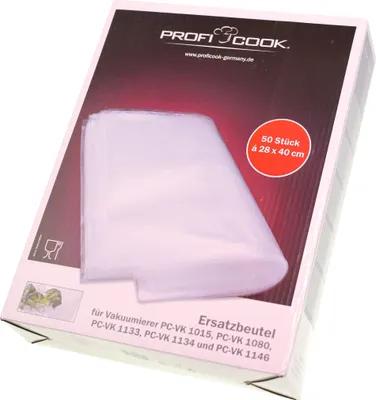 Zdjęcie produktu dla ProfiCook VK 1015, Woreczek do pakowania próżniowego, 50 szt., 280 mm, 400 mm, 295 mm, 225 mm