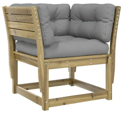 Produktbild von vidaXL Gartensofa mit Armlehnen und Kissen Kiefernholz Imprägniert