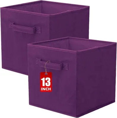 Produktbild von Stoffaufbewahrungsboxen, 2 Stück, faltbare Aufbewahrungswürfel, würfelförmige Aufbewahrungsboxen, 33 x 33 x 33 cm