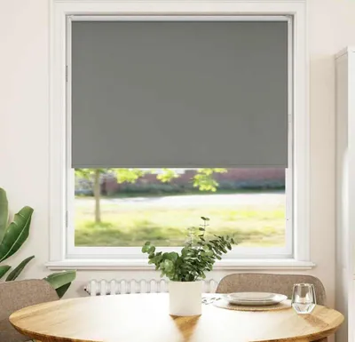 Produktbild von Verdunkelungsrollo Grau 105x150cm Stoffbreite 100,7cm Polyester, Rollos DesignMöbel