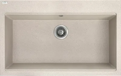 Produktbild von BADLAND BADLAND Spülbecken Granitspüle Einzelbecken TAU 50x80 Beige | Siphon im SET!