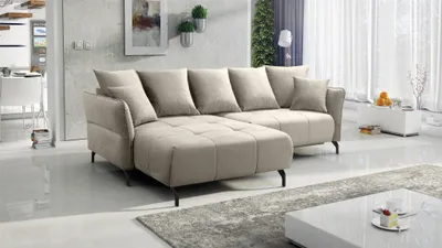 Produktbild von Ecksofa Schlafsofa Sofa SADIE Stoff Element Hellbeige Ottomane Links