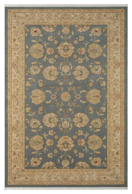 Produktbild von MY-RUG Teppich, Ben 5, 290x200, Kurzflorteppich, Orient Optik, edler Glanz, blau grün, klassisches Muster, Rechteckig
