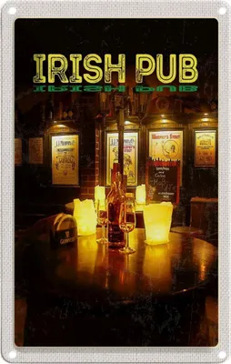 Produktbild von vianmo Blechschild 30x20 cm Irland Irisches Pub Wein Bildmotiv Reisemotiv Abenteuer Reisen Urlaub