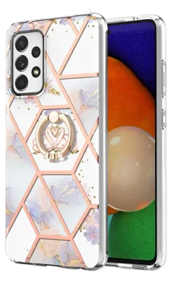 Obrázok produktu pre Pre Samsung Galaxy A33 5G Silikónové puzdro TPU s krúžkom Marble Flower Motif 3 Cover
