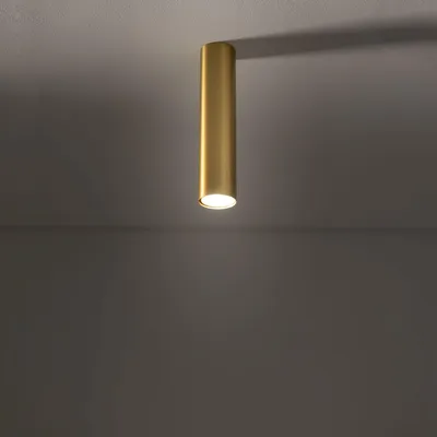 Produktbild von Deckenleuchte Küche Messing Schwarz GU10 Ø 5,5 cm Echt-Messing Modern Deckenlampe