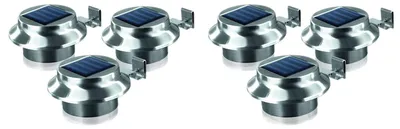 Produktbild von LED Dachrinnenleuchten 6er-Set aus Edelstahl Zaunleuchte Wegelicht Solarleuchten