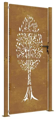 Produktbild von vidaXL Gartentor 100x175 cm Cortenstahl Baumdesign