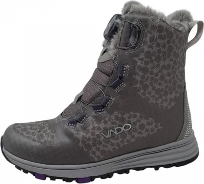 A single gray winter boot for children.