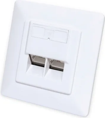 Image de INTELLINET Prise à encastrer 2 ports Cat6 10G RJ45 STP blanc