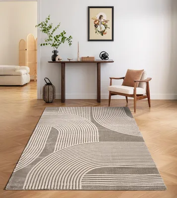 Produktbild von Wohnzimmer Teppich abstrakte Musterung modern Nerz-Nerz beige - Größe: 240 x 340 cm