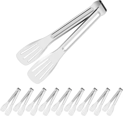 Imagen del producto de Pinza de acero inoxidable para la cocina, de 17,8 cm, ideal para pasta, ensaladas, barbacoas y uso general en la cocina