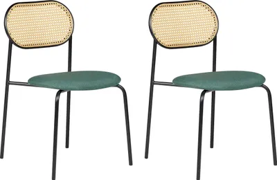 Two chairs are shown against a white background.