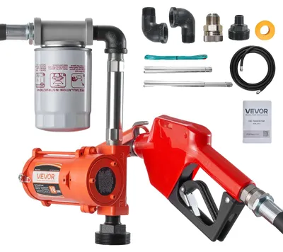 Zdjęcie produktu dla Pompa paliwa VEVOR, 12 V DC, 37 l/min, zestaw pompy do oleju napędowego, z automatyczną dyszą odcinającą, wężem tłocznym, zabezpieczeniem przed przegrzaniem, kablem zasilającym, przeciwwybuchowa, do benzyny, oleju napędowego i parafiny